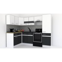 Bucatarie de Colt GENA NEW 2 ST. 140-250, Fara Corp de Cuptor, Alb / Gri